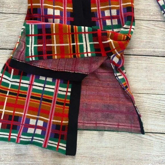 Moth by Anthropologie Williston plaid cardigan multicolor with belt Size M - Picture 8 of 16